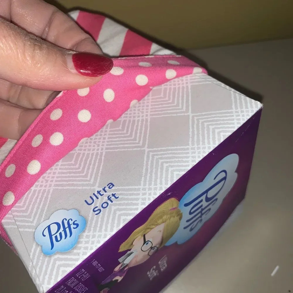 Pink Chevron Tissue Box Cover - Picture 3 of 3